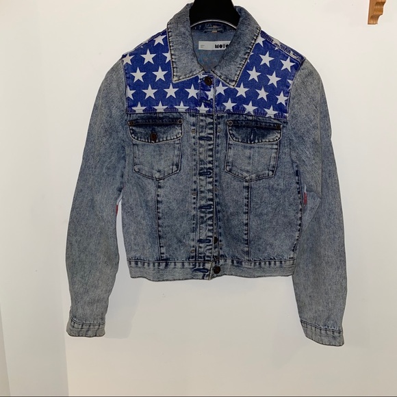 TOPSHOP American Flag printed DENIM jacket - Picture 4 of 7